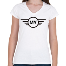 PRINTFASHION MY MINI - Női V-nyakú póló - Fehér női póló