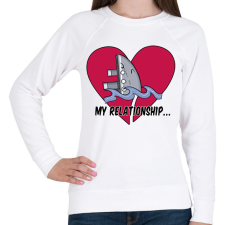 PRINTFASHION My relationship - Női pulóver - Fehér női pulóver, kardigán