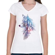 PRINTFASHION My roots - Női V-nyakú póló - Fehér