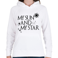PRINTFASHION My Sun And My Star - Női kapucnis pulóver - Fehér női pulóver, kardigán