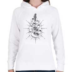 PRINTFASHION My world is six strings - Női kapucnis pulóver - Fehér