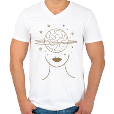 PRINTFASHION Mystic girl 3 - Férfi V-nyakú póló - Fehér férfi póló