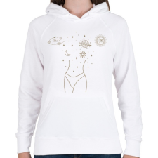 PRINTFASHION Mystic space - Női kapucnis pulóver - Fehér női pulóver, kardigán
