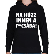 PRINTFASHION NA HÚZZ INNEN A PICSÁBA - Női kapucnis pulóver - Fekete női pulóver, kardigán