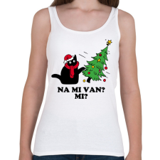 PRINTFASHION Na mi van cica karácsony - Női atléta - Fehér női trikó