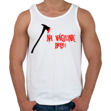 PRINTFASHION na vágjunk bele - Férfi atléta - Fehér atléta, trikó