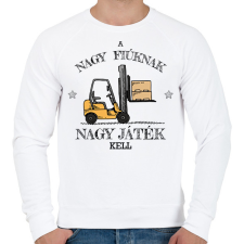 PRINTFASHION Nagy fiúknak nagy játék - Férfi pulóver - Fehér férfi pulóver, kardigán