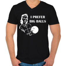 PRINTFASHION Nagy golyók - Férfi V-nyakú póló - Fekete férfi póló