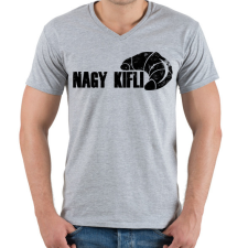 PRINTFASHION Nagy Kifli - páros minta - Férfi V-nyakú póló - Sport szürke férfi póló