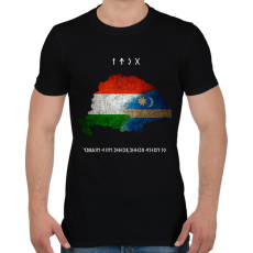 PRINTFASHION Nagy Magyarország-os rovásírásos Névre Szóló  - Férfi póló - Fekete