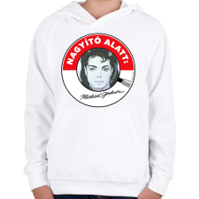 PRINTFASHION Nagyító alatt MJ 1 - Gyerek kapucnis pulóver - Fehér gyerek pulóver, kardigán