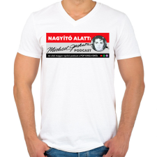 PRINTFASHION Nagyító alatt MJ 3 - Férfi V-nyakú póló - Fehér férfi póló