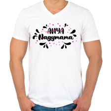 PRINTFASHION Nagymama lettem - Férfi V-nyakú póló - Fehér férfi póló