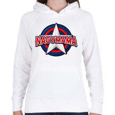 PRINTFASHION NAGYMAMA - Női kapucnis pulóver - Fehér női pulóver, kardigán