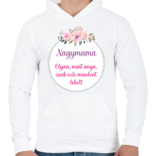 PRINTFASHION Nagymama olyan mint anya - Férfi kapucnis pulóver - Fehér férfi pulóver, kardigán