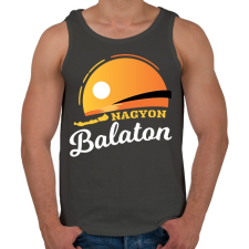 PRINTFASHION Nagyon Balaton - Férfi atléta - Sötétszürke atléta, trikó