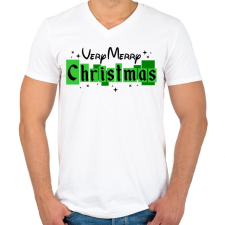 PRINTFASHION Nagyon boldog karácsonyt! - Férfi V-nyakú póló - Fehér férfi póló