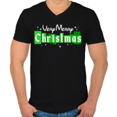 PRINTFASHION Nagyon boldog karácsonyt! - Férfi V-nyakú póló - Fekete