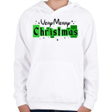 PRINTFASHION Nagyon boldog karácsonyt! - Gyerek kapucnis pulóver - Fehér gyerek pulóver, kardigán