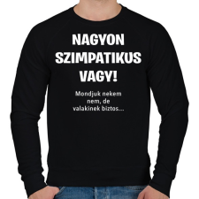 PRINTFASHION Nagyon szimpatikus vagy - Férfi pulóver - Fekete férfi pulóver, kardigán