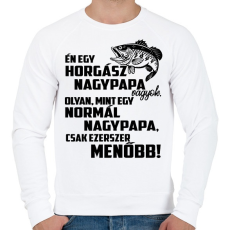 PRINTFASHION Nagypapa horgász - Férfi pulóver - Fehér
