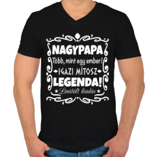 PRINTFASHION Nagypapa mítosz - Férfi V-nyakú póló - Fekete férfi póló