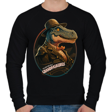 PRINTFASHION Nagypapaszaurusz T-REX Grandpasaurus - Férfi pulóver - Fekete férfi pulóver, kardigán
