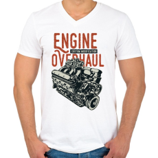 PRINTFASHION Nagyszervíz - Férfi V-nyakú póló - Fehér