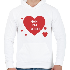 PRINTFASHION Nah I'm good - Férfi kapucnis pulóver - Fehér