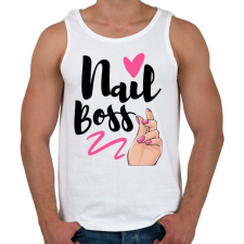 PRINTFASHION Nail Boss - Férfi atléta - Fehér atléta, trikó