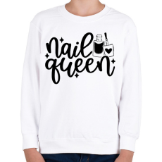 PRINTFASHION Nail Queen - Gyerek pulóver - Fehér