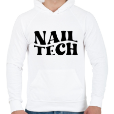 PRINTFASHION Nail Tech - Férfi kapucnis pulóver - Fehér férfi pulóver, kardigán