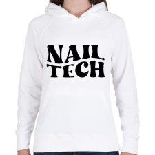 PRINTFASHION Nail Tech - Női kapucnis pulóver - Fehér női pulóver, kardigán