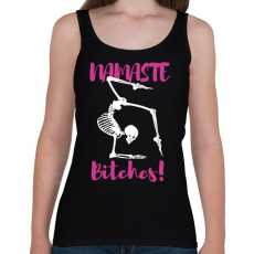 PRINTFASHION Namaste Bitches! - Fehér - Női atléta - Fekete