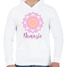 PRINTFASHION Namaste - Férfi kapucnis pulóver - Fehér férfi pulóver, kardigán