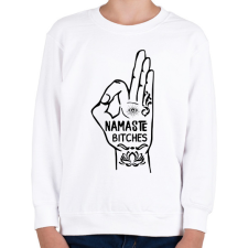 PRINTFASHION Namaste - Gyerek pulóver - Fehér gyerek pulóver, kardigán