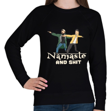 PRINTFASHION namastee and shit - Női pulóver - Fekete női pulóver, kardigán