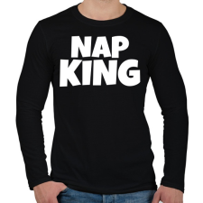 PRINTFASHION Nap King - Férfi hosszú ujjú póló - Fekete férfi póló