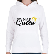 PRINTFASHION Nap Queen - Női kapucnis pulóver - Fehér női pulóver, kardigán