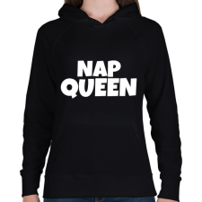 PRINTFASHION Nap Queen - Női kapucnis pulóver - Fekete női pulóver, kardigán