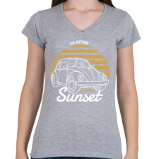 PRINTFASHION Naplemente - Női V-nyakú póló - Sport szürke női póló