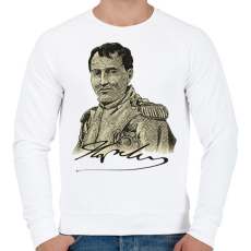 PRINTFASHION Napoleon Bonaparte  - Férfi pulóver - Fehér