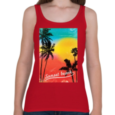 PRINTFASHION Napos part - Női atléta - Cseresznyepiros