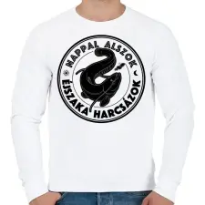 PRINTFASHION Nappal Alszok, Ejszaka Horgaszok - Férfi pulóver - Fehér férfi pulóver, kardigán