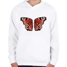 PRINTFASHION Nappali pávaszem szárnyai - Gyerek kapucnis pulóver - Fehér gyerek pulóver, kardigán