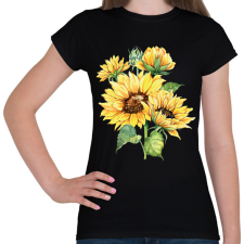 PRINTFASHION napraforgó - Női póló - Fekete női póló