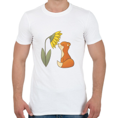 PRINTFASHION Napraforgót szagoló róka - Férfi póló - Fehér