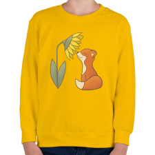 PRINTFASHION Napraforgót szagoló róka - Gyerek pulóver - Sárga gyerek pulóver, kardigán
