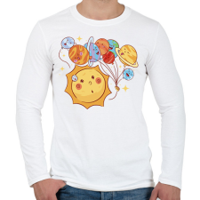 PRINTFASHION Naprendszer - Férfi hosszú ujjú póló - Fehér férfi póló