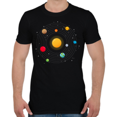 PRINTFASHION Naprendszer - Férfi póló - Fekete